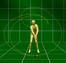 Graphical representation of swing analysis using 3D