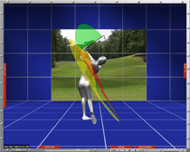 A robot swinging its golf club using 3D technology